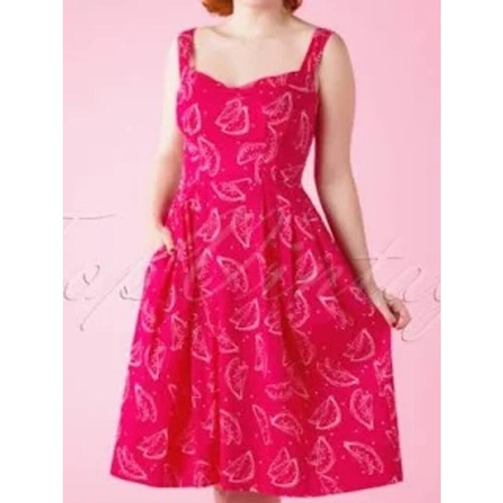 NWT Emily and Fin Retro Twee Dress Watermelon Fruit Novelty Print Pink Women XL